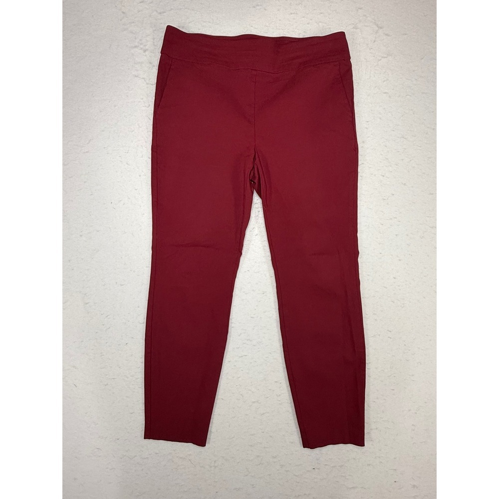 The Pioneer Woman Womens Burgundy Pull On Tapered Stretch Pants Red Size Large